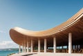 Shell and clamshell canopy with brackets and beautiful shape, modern building materials, unconventional shape,