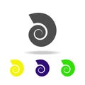 a shell of a cochlea multicolored icons. Element of beach holidays multicolored icons can be used for web, logo, mobile app, UI, U