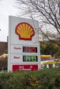 Shell Gas Station as Prices Rise Royalty Free Stock Photo