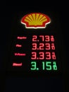 Shell Gas Station Prices Royalty Free Stock Photo