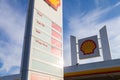 Shell gas station sign Royalty Free Stock Photo