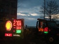 Shell gas station sign