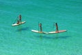 Shell Island, Florida paddle boarders Gulf of Mexico Royalty Free Stock Photo