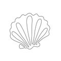 SHELL LINE ART. Vector sea shell. Continuous Line Drawing Vector Illustration Royalty Free Stock Photo