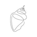 SHELL LINE ART. Vector sea shell. Continuous Line Drawing Vector Illustration Royalty Free Stock Photo