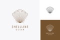 Shell line simple logo design Royalty Free Stock Photo