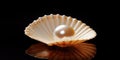 Shell With A Pearl A Beautiful Seashell Containing A Precious Pearl