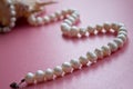 Shell with a pearl necklace Royalty Free Stock Photo