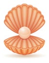 Shell with pearl vector illustration