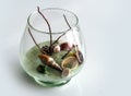 Shell sand in glass for decoration