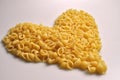 Heart shaped pasta traditional italian food Royalty Free Stock Photo