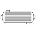 Shell-and-tube heat exchanger on a white insulated background