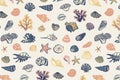 Shell undersea world pattern Royalty Free Stock Photo