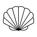 Shell vector icon logo illustration. Scallop shellfish pearl logo line icon sea shape symbol Royalty Free Stock Photo