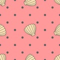 Shell. Vector seamless pattern