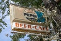 Old rustic and vintage Pepsi brand soda sign at a cafe and bar in the small town