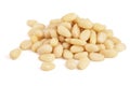 Shelled cedar pine nuts isolated on white background Royalty Free Stock Photo