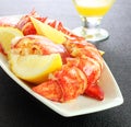 Shelled lobster meal Royalty Free Stock Photo