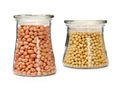 Shelled peanuts and soya bean Royalty Free Stock Photo
