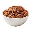 Shelled Pecan Nuts in a White Bowl Royalty Free Stock Photo