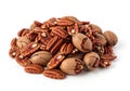 The shelled pecans reveal their distinctive ridged texture and rich brown color Royalty Free Stock Photo