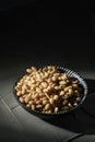 Shelled pine nuts in a bowl