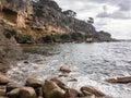 Shelley Cove near Bunker Bay, Eagle Bay and Dunsborough city in Western Australia in cloudy weather Royalty Free Stock Photo