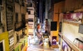 Shelley Street and Central Mid-Levels Escalator at night, Hongkong