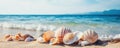 shellfish on the beach summer vacation AI generated Royalty Free Stock Photo