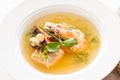 Shellfish delicacy soup background gourmet meal Royalty Free Stock Photo