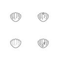 Shellfish icon outline stroke set design illustration