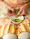 Shelling Fresh Garden Peas