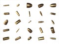 Shells from bullets and cartridges isolated on white background Royalty Free Stock Photo