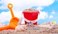 Shells and plastic beach toys