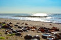 Shells Sand Beach Sun Sunshine Sea Waves Royalty Free Stock Photo