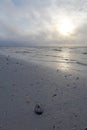 Sunrise on the beach at Sanibel Island Florida vertical Royalty Free Stock Photo