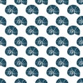 Shells seamless pattern. Repeat vector background. Spiral seashell pattern for textile design. Simple monochrome backdrop Royalty Free Stock Photo