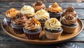 Shells of Sweetness: A Delightful Array of Icing-Covered Cupcakes Generative AI