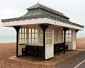 Shelter on beach at English seaside Royalty Free Stock Photo