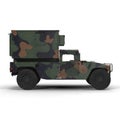 Shelter HMMWV Military Hummer on white. 3D illustration