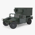 Shelter HMMWV Military Hummer on white. 3D illustration Royalty Free Stock Photo