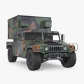Shelter HMMWV Military Hummer on white. 3D illustration
