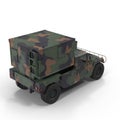 Shelter HMMWV Military Hummer on white. 3D illustration Royalty Free Stock Photo