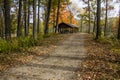 Shelter House in Michigan Park during the Autumn Royalty Free Stock Photo