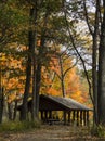 Shelter House in Michigan Park during the Autumn Royalty Free Stock Photo