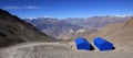 Shelter huts between Thorong La mountain pass and Muktinath Royalty Free Stock Photo
