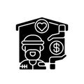 Shelter services black glyph icon