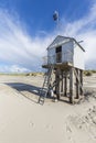 Shelter for stranded castaways on the beach of Terschelling