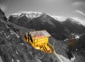 Shelter of tourists climbers in the Alps Royalty Free Stock Photo