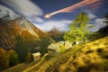 Shelter of tourists climbers in the Alps Royalty Free Stock Photo